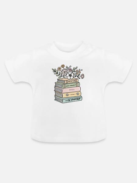 Be Yourself Buchstapel Motivation - Baby Bio-T-Shirt mit Rundhals - Weiß