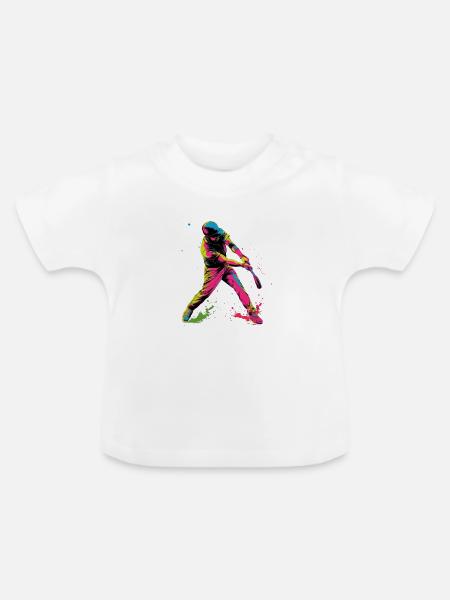 Baseballer Steamwave - Baby Bio-T-Shirt mit Rundhals - Weiß