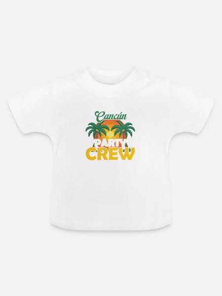 Cancun Party Crew - Baby Bio-T-Shirt mit Rundhals - Weiß