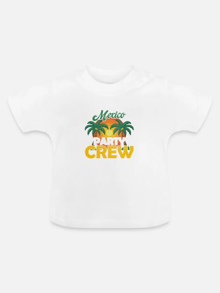 Mexiko Party Crew - Baby Bio-T-Shirt mit Rundhals - Weiß