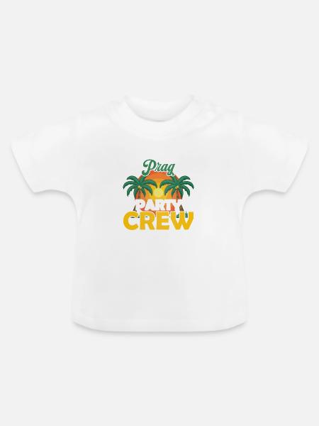 Prag Party Crew - Baby Bio-T-Shirt mit Rundhals - Weiß