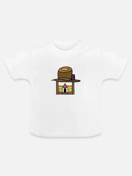 Fantasy Haus Häuser Kinder Kind - Baby Bio-T-Shirt mit Rundhals - Weiß