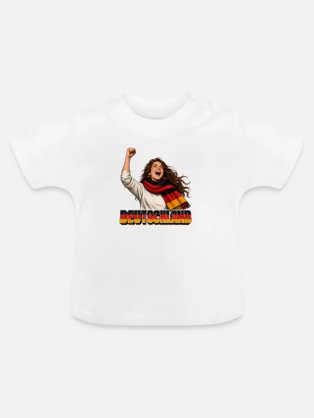 Deutschland Jubel im Retro-Stil - Baby Bio-T-Shirt mit Rundhals - Weiß