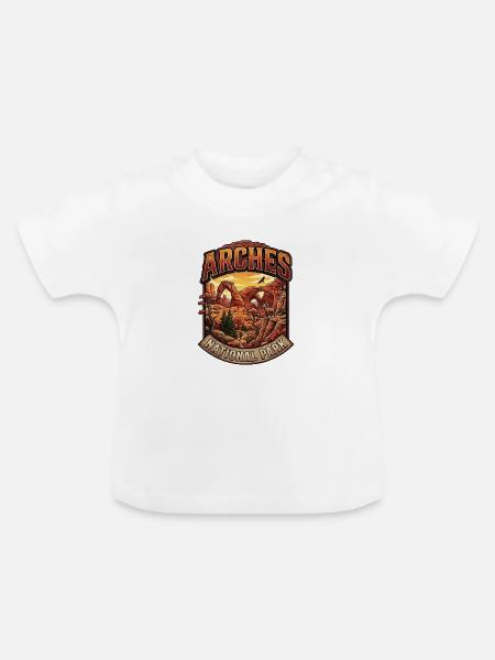 Arches National Park Panorama - Baby Bio-T-Shirt mit Rundhals - Weiß