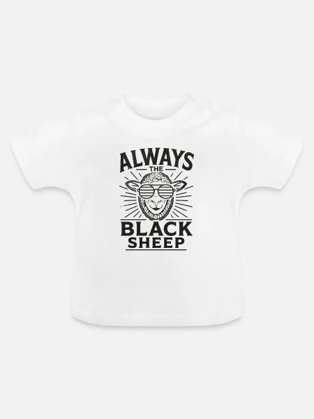 Always the Black Sheep Statement - Baby Bio-T-Shirt mit Rundhals - Weiß