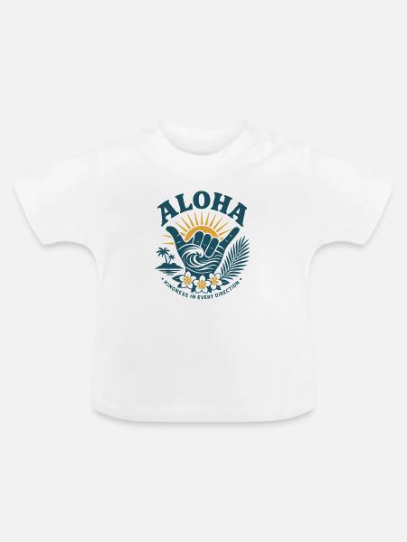 Aloha Freundlichkeit Shaka - Baby Bio-T-Shirt mit Rundhals - Weiß