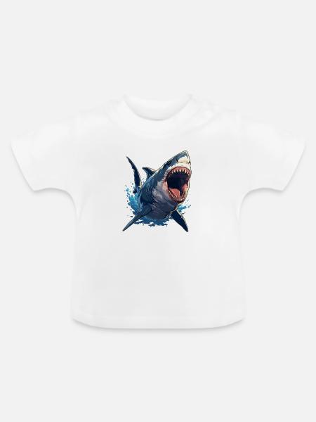 Haie Hai - Baby Bio-T-Shirt mit Rundhals - Weiß