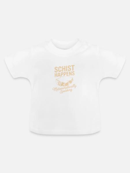 Schiefer geschieht metaphorisch gesprochen - Baby Bio-T-Shirt mit Rundhals - Weiß
