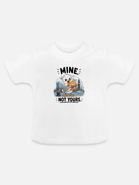 Quakende Möwe Hamburg - Baby Bio-T-Shirt mit Rundhals - Weiß