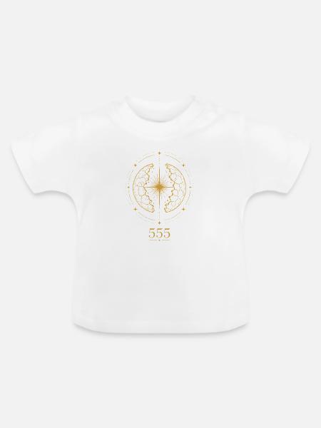 555 Kosmische Verschiebung - Baby Bio-T-Shirt mit Rundhals - Weiß