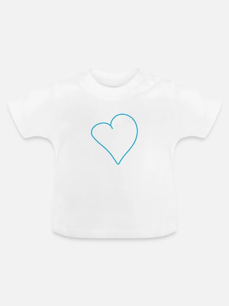Elektrisches Handherz Outline - Baby Bio-T-Shirt mit Rundhals - Weiß