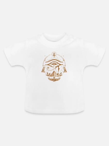 Ägyptische UFO-Vision - Baby Bio-T-Shirt mit Rundhals - Weiß