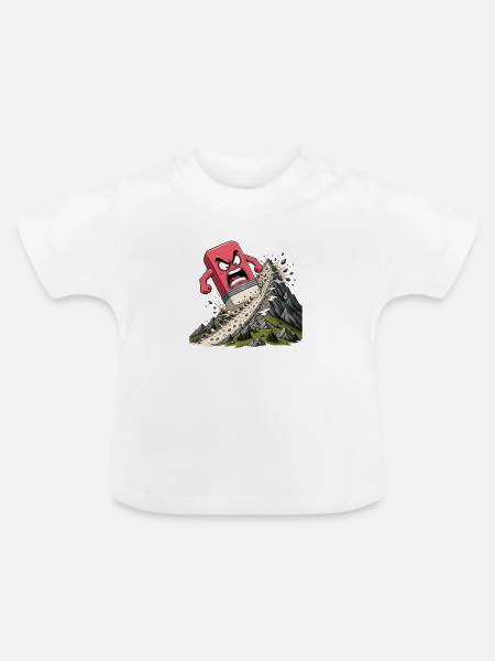 Wütender Radiergummi Bergsturm - Baby Bio-T-Shirt mit Rundhals - Weiß