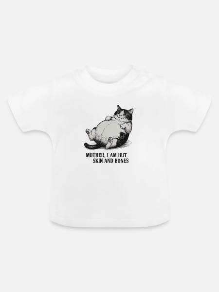 Moppelkatze Fette Katze - Baby Bio-T-Shirt mit Rundhals - Weiß