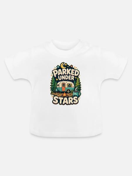 PARKED UNDER STARS - Baby Bio-T-Shirt mit Rundhals - Weiß