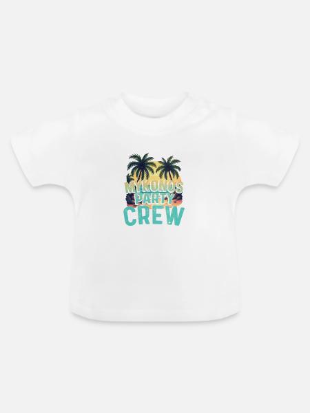Mykonos Party Crew - Baby Bio-T-Shirt mit Rundhals - Weiß