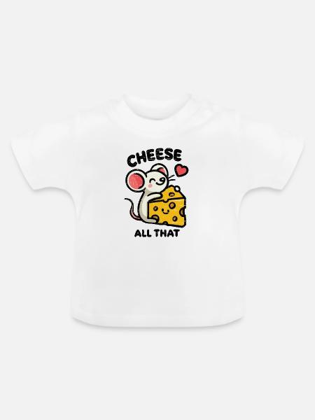Käse, all das - Baby Bio-T-Shirt mit Rundhals - Weiß