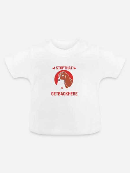 Basset Hound - Baby Bio-T-Shirt mit Rundhals - Weiß