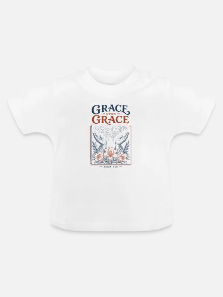 Gnade auf Gnade - Baby Bio-T-Shirt mit Rundhals - Weiß