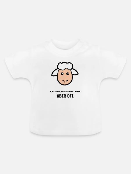 Minimalistisches Schafgesicht - Baby Bio-T-Shirt mit Rundhals - Weiß