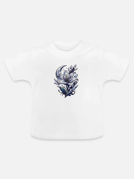Mondlicht Kristalllilie - Baby Bio-T-Shirt mit Rundhals - Weiß