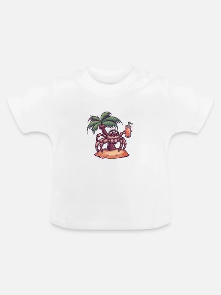 Tarantula Sommer Palme - Baby Bio-T-Shirt mit Rundhals - Weiß