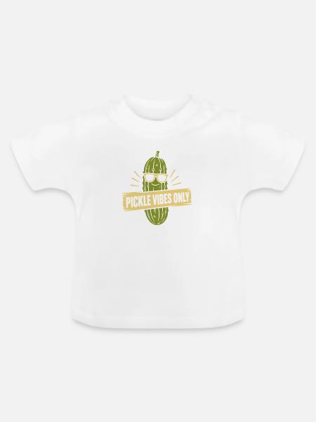 Nur Gurken-Vibes - Baby Bio-T-Shirt mit Rundhals - Weiß