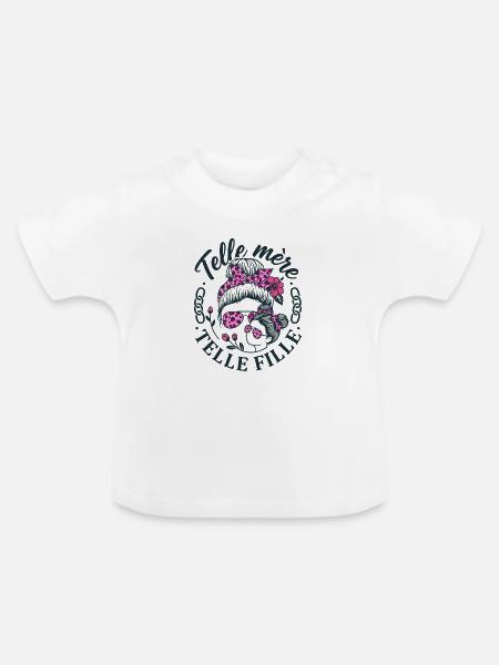 Wie Mutter, so Tochter, Leopardenbrötchen, - Baby Bio-T-Shirt mit Rundhals - Weiß