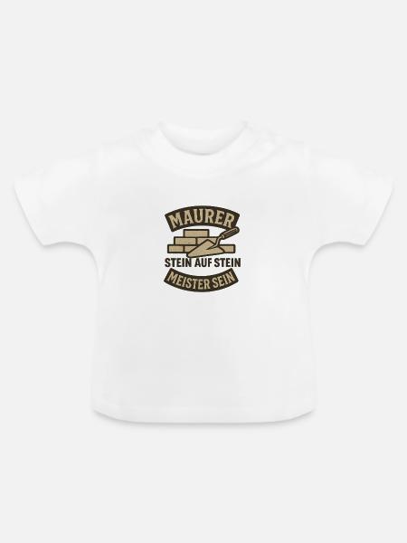 Maurer Steinauf Steinmeister - Baby Bio-T-Shirt mit Rundhals - Weiß