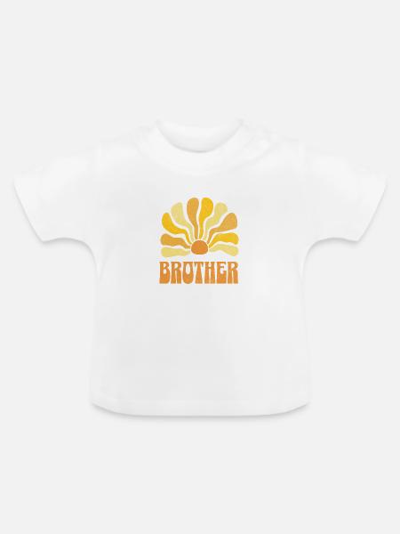 Bruder Retro - Baby Bio-T-Shirt mit Rundhals - Weiß