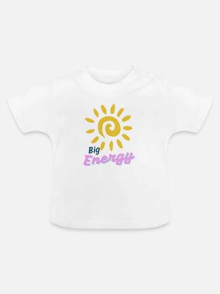 Sunburst Energy Neon Retro - Baby Bio-T-Shirt mit Rundhals - Weiß