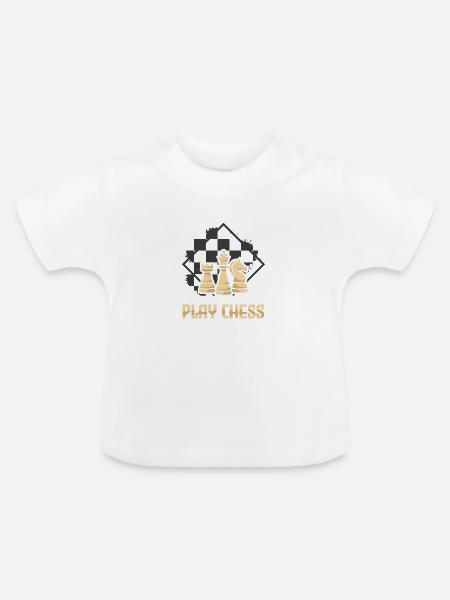 Schach Schachspieler Schachbrett - Baby Bio-T-Shirt mit Rundhals - Weiß