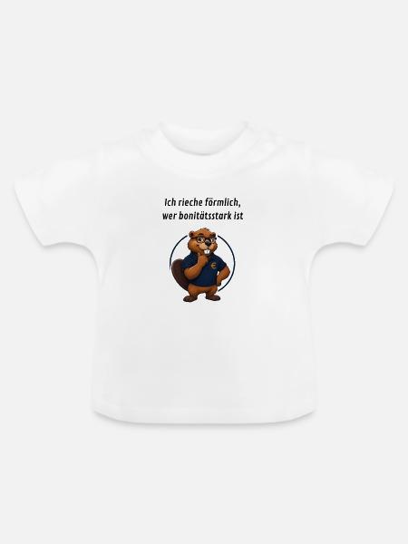 Benno Biber Banker - Bonität - Baby Bio-T-Shirt mit Rundhals - Weiß