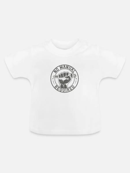 Kein Manuell erforderlich – Herstellerkraft - Baby Bio-T-Shirt mit Rundhals - Weiß