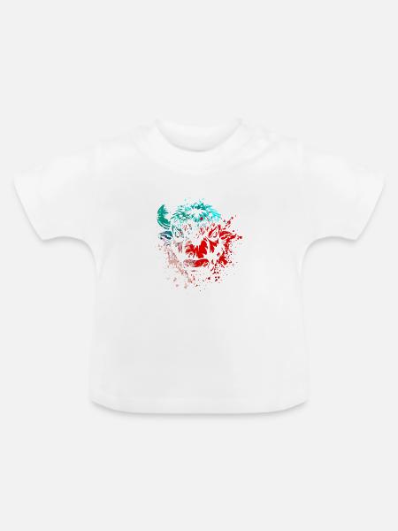 Bison Splash Art - Baby Bio-T-Shirt mit Rundhals - Weiß