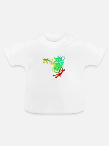 Frosch Splash Art - Baby Bio-T-Shirt mit Rundhals - Weiß