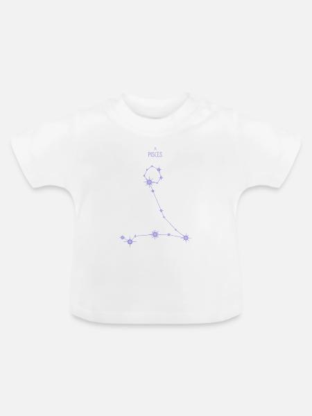 Sternzeichen Stern Pastel Purpur - Baby Bio-T-Shirt mit Rundhals - Weiß