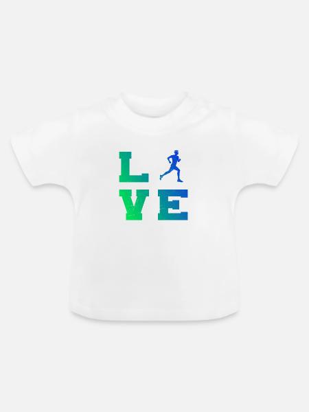 Geschenkidee für einen Running mit Running - Baby Bio-T-Shirt mit Rundhals - Weiß