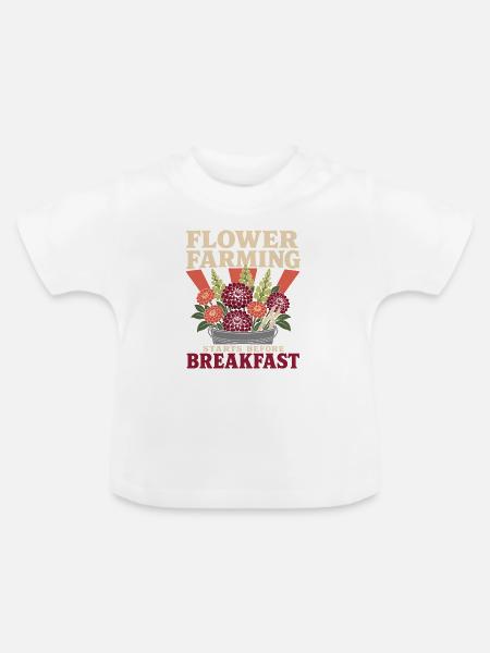 Blumenbauern Schnittblumenzüchter Blumenfarm - Baby Bio-T-Shirt mit Rundhals - Weiß