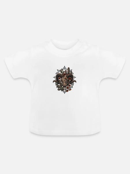 Mix Desert Skull Art - Baby Bio-T-Shirt mit Rundhals - Weiß