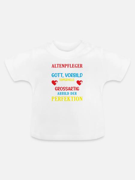 Altenpfleger Geschenk Altenpflege Pflegefachkraft - Baby Bio-T-Shirt mit Rundhals - Weiß