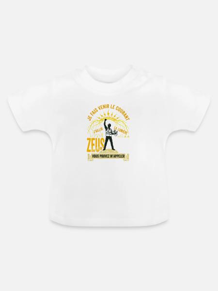 Zeus- oder Elektriker-Humorjob - Baby Bio-T-Shirt mit Rundhals - Weiß