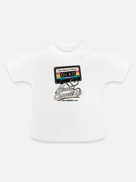 Music Connects Us – 80s Rewind - Baby Bio-T-Shirt mit Rundhals - Weiß