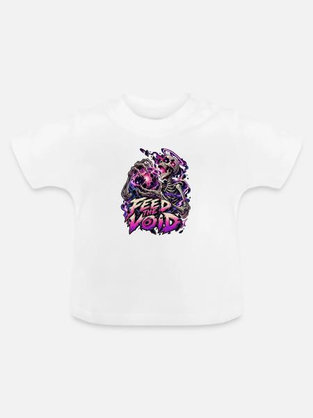 Füttere die Leere: Skelettkosmos - Baby Bio-T-Shirt mit Rundhals - Weiß
