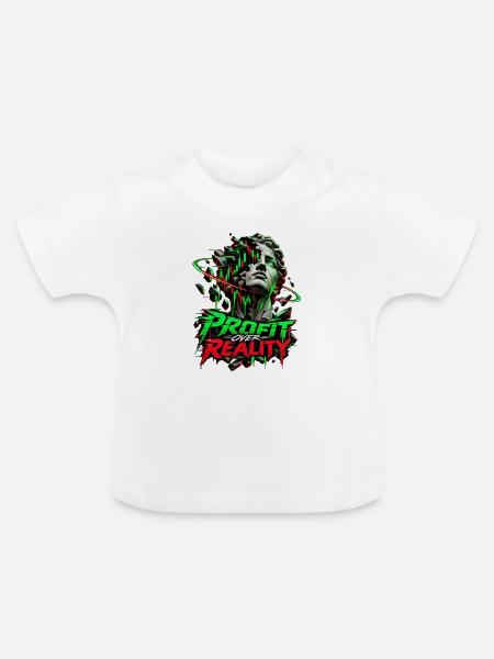 Profit Over Reality Neon Break - Baby Bio-T-Shirt mit Rundhals - Weiß