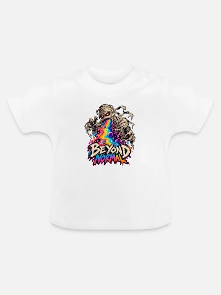 Beyond Normal: Mumie im Regenbogenrausch - Baby Bio-T-Shirt mit Rundhals - Weiß