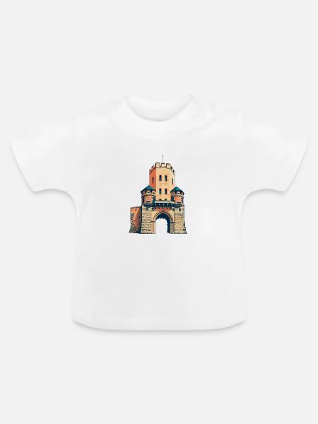 Severinstorburg Retro - Baby Bio-T-Shirt mit Rundhals - Weiß
