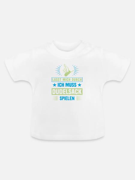 Dudelsackspieler Dudelsack Männer Geschenk - Baby Bio-T-Shirt mit Rundhals - Weiß