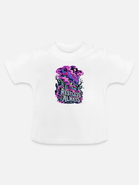 Neon Drache Graffiti Restless Always - Baby Bio-T-Shirt mit Rundhals - Weiß