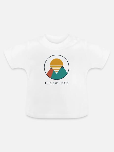Elsewhere – Retro Mountain Sunset - Baby Bio-T-Shirt mit Rundhals - Weiß